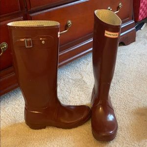 Authentic like new Tall burgundy rain boots